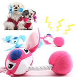HULIANFU Plush Cartoon Cute Puppy Dog Rope Knot Toy Pet Dog Chew Squeak Toys for Small Dogs Teeth Grinding Pet Products Dog Accessories