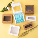 HULIANFU StoBag 5pcs Egg Yolk Crisp Cookie Baking Packing Box Donuts Chocolate Gift Clear Window Birthday Christmas Event &amp; Party Favors