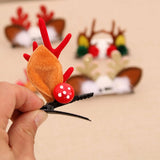 HULIANFU  1/2pcs Cute Deer Ear Hairpins Christmas Barrettes Hair Decorationd Beautiful Deer Antlers Hair Clips Hair Accessories Girls Gift