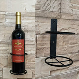 HULIANFU Wine Bottle Rack Wall Mount Wine Display Shelf Bracket Single Champagne Storage Organizer for Kitchen Bar