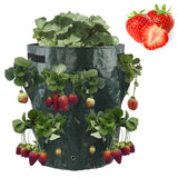 HULIANFU Multi-Mouth Grow Bag 5/7/10 Gallons Strawberry Tomato Planting Bags Reusable Gardens Balconies Flower Herb Planter