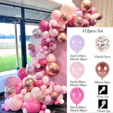 HULIANFU Macaron Pink Balloon Garland Arch Kit Wedding Birthday Party Decoration Kids Globos Rose Gold Confetti Latex Ballon Baby Shower