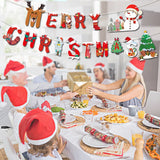 HULIANFU Wooden Christmas Door Wreath Oranments Wall Xmas Dec Merry Christmas Decor For Home  Happy New Year Naviidad Door Wreath