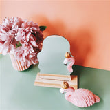 HULIANFU Korean style Makeup Mirror Ins Irregular Acrylic Decorative Mirror Wooden Base Cosmetic de maquillaje Beauty Tools Dropshipping