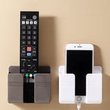 HULIANFU Punch Free Wall Mounted Organizer Storage Box Remote Control Mounted Mobile Phone Plug Wall Holder Charging Multifunction hook