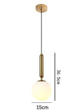 HULIANFU Nordic Glass Ball Pendant Lights Industriel Hanging Lamp luxury Gold Silver Brass art Kitchen hotel hoop decor Pendant Lamp
