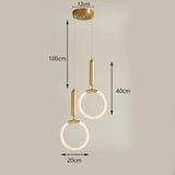 HULIANFU Nordic creative LED Pendant lamp 360 ° glow Bedroom Bedside Art Single Head lamp Postmodern Hanging light Luxury Circular lamp