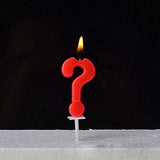 HULIANFU Number Candles Red Number 0-9 &amp; Question Mark Birthday Anniversary Smokeless Candles Cake Topper Decoration Party Supplies