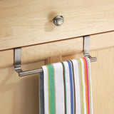 HULIANFU Over Door Towel Rack Bathroom Kitchen Cabinet Shelf Rack Stainless Steel Towel Hanging Holder Household Storage Supplies
