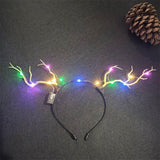 HULIANFU 2023 Luminous Elk Antler Headband Christmas Concert Forest Branch Deer Ear Headgear Hair Accessories Scenic Stage Show Photo Props