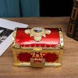 HULIANFU Luxury Golden Double Layers Jewelry Organizer Metal Storage Box Desk Makeup Organizers Box With Drawer Gift For Girl Friend.Z223