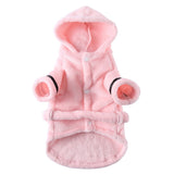 HULIANFU Soft Quick Drying Pet Pajama With Hood Thickened Luxury Soft Cotton Hooded Bathrobe Super Absorbent Dog Bath Towel Pet Nightwear