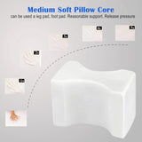 HULIANFU Memory Foam Wedge Sleeping Knee Pillow for Side Sleepers Back Pain Sciatica Relief Pregnancy Maternity Pillows Back Leg Cushion