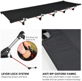 HULIANFU Portable Foldable Camping Cot Single Person Outdoor Folding Bed 330LB Bearing Weight Compact for Outdoor Picnic Camping