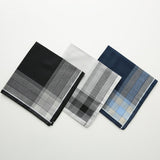 HULIANFU Men  Fashion Business Pure Cotton Jacquard Plaid Handkerchief Out Camping Picnic Eating Clean Portable Pocket Towel Harajuku