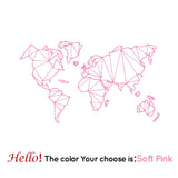 HULIANFU Large Size Geometric World Map Wall Sticker Vinyl Mural Removable Bedroom Decor Stickers Home Living Room Decoration Accessories