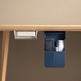 HULIANFU Under Desk Drawer Adhesive Storage Box For Office Pen Holder Hidden Sorting Box Kitchen Knife Fork Storage Tray Organizer