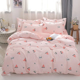 HULIANFU Nordic Duvet Cover Set Leaf Striped Star Bedding Set Single Double Queen King Size240x220 Simple Polyester Quilt Cover Bed Sheet