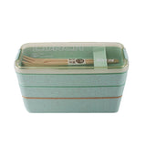 HULIANFU Kitchen 900ml Microwave Lunch Box Wheat Straw Dinnerware Food Storage Container Children Kids School Office Portable Bento Box