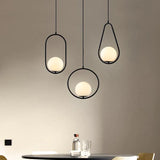HULIANFU Nordic Glass Ball Pendant Lights Industriel Hanging Lamp luxury Gold Silver Brass art Kitchen hotel hoop decor Pendant Lamp