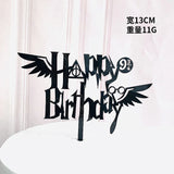 HULIANFU New Cartoon Happy Birthday Acrylic Cake Topper Cute Boy Witch Cake Topper For Kids Birthday Party Cake Decorations Baby Shower