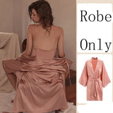 hulianfu Luxury Sexy Women Silk Kimono Bathrobe Purple Bride Bridesmaid Wedding Robe Set Lace Sleepwear Casual Home Clothes Nightwear