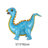 HULIANFU Large 4D Walking Dinosaur Foil Balloons Jungle Animal Boys Birthday Party Decors Jurassic  Standind Dragon Kids Toys Air Globos