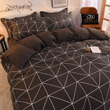 HULIANFU Orange Bedding Set Girls Boys Bed Linen Sheet Plaid Duvet Cover 240x220 Single Double Queen King Quilt Covers Sets Bedclothes