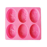 HULIANFU New 4 Cavity 3D Handmade Silicone Soap Molds Massage Therapy Bar Making Mould Tools DIY Oval Shape Soaps Resin Crafts
