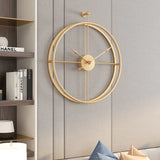 HULIANFU Nordic Luxury Large Wall Clock Modern Design Living Room Kitchen Wall Clock Battery Operated Iron Personality Clocks Home Decor