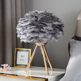 HULIANFU table lamps for bedroom modern luxury living room led feather lamp for bedroom bedside lamp desk lamp aesthetic girl cute nordic