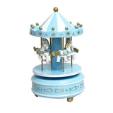 HULIANFU Merry-go-round Music Boxes Geometric Music Baby Room Decoration Gifts Unisex Wooden Christmas Horse Carousel Box Home Decor