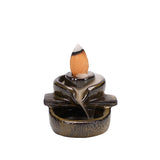 HULIANFU Waterfall Incense Burner Backflow Mini Buddha Censer Backflow Incense Holder Home Office Teahouse Decor