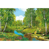 HULIANFU Villa Scenery DIY 5D Diamond Painting Full Round Resin Mosaic Landscape Diamond Embroidery Picture Rhinestone Home Decor Gift