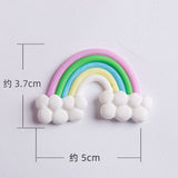 HULIANFU Rainbow Cake Topper Star Cloud Cupcake Decor Sofa Clay Cake Decor Baby Shower One 1st Happy Birthday Party Decor Kids Girl Boy