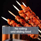 HULIANFU Skewers for Barbecue Reusable Grill Stainless Steel Skewers Shish Kebab BBQ Camping Flat Forks Gadgets Kitchen Accessories Tools
