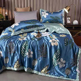 HULIANFU Summer Blanket Ice Silk Quilt Cool Feeling Nap Knee Air Conditioning Quilt Adult Children Washable Bedding