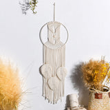 HULIANFU Macrame Dream Catcher Boho Home Decor Moon Ramadan Decoration Macrame Wall Hanging Baby Nordic Room Decoration Kids Nursery