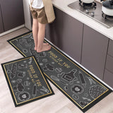 HULIANFU New Hot Sale Kitchen Floor Mat Tableware Pattern Entrance Doormat Bathroom Door Floormat Parlor Anti-slip Antifouling Long Rugs
