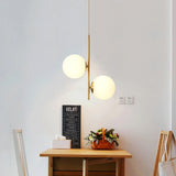 HULIANFU Modern simple Coppery Restaurant Pendant light luxury Bedside Nordic designer Creative personalized Acrylic ball G9 Hanging lamp