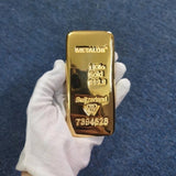HULIANFU Suisse 1kg Gold Bullion Bar Swiss 1000g Pure Copper Inside 999 Fine Gold Plated Gold Bar Ingot Coins For Home Deco Movie Prop