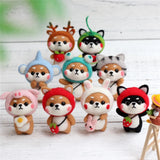 HULIANFU MIUSIE Doll Wool Felt Kit Needle Felting Kit Animal Pet Doll for Needle Material Bag Pack for Women and Beginner Non Finished