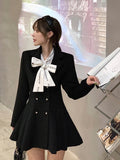 hulianfu French style restoring ancient ways ribbon bow blouse female temperament of early spring new white shirt long sleeve lace tops