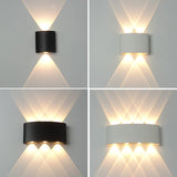 HULIANFU Led Wall Lamp Aluminum Outdoor IP65 Waterproof Up Down Wall Light For Home Stair Bedroom Bedside Bathroom Corridor Lighting