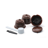 HULIANFU Reusable Coffee Capsule Filter Cup for Nescafe Dolce Gusto Refillable Caps Spoon Brush Filter Baskets Pod Soft Taste Sweet
