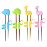HULIANFU Reusable Stainless Steel Cute Portable Chopsticks For Kids Learning Training Chopsticks Food Sticks Learner Kids Enlightenment