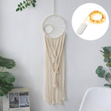 HULIANFU Macrame Dream Catcher Boho Home Decor Moon Ramadan Decoration Macrame Wall Hanging Baby Nordic Room Decoration Kids Nursery