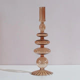 HULIANFU Nordic Glass candle holders romantic Dinner home decoration candlestick for birthday wending candle holder wax portavelas decor