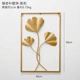 HULIANFU 2023 Nordic Metal Leaf Plant Wall Decor Wrought Iron Wall Hanging Non-perforated Wall Mural Living Room Bedroom Home Decoration Hot