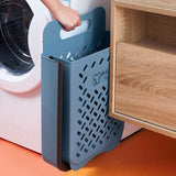 HULIANFU Large Portable Bathroom Folding Dirty Clothes Storage Basket Household Wall Hanging Punch-Free Laundry Basket Put Clothes Bucket